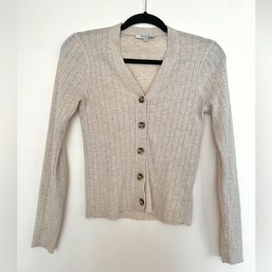 Madewell xxs oatmea cream lightweight ribbed cardigan